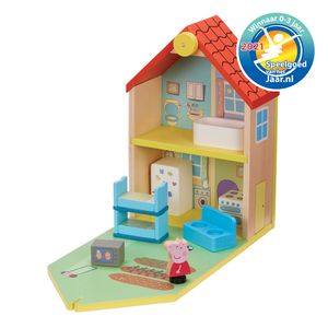 Boti Houten poppenhuis peppa pig met accessoires