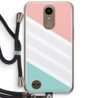 Strepen pastel: LG K10 (2017) Transparant Hoesje met koord