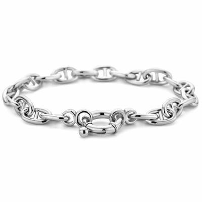 Armband Koffieboonschakel zilver 7,1 mm 19 cm