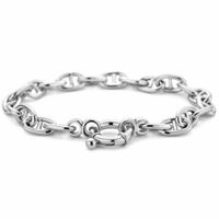 Armband Koffieboonschakel zilver 7,1 mm 19 cm
