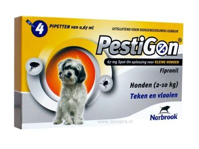 Pestigon Spot-On voor honden van 2 tot 10 kg 4 pipetten