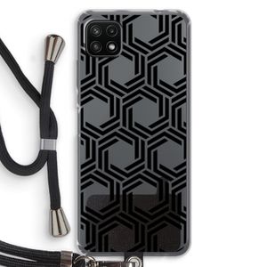 Geometrisch patroon: Samsung Galaxy A22 5G Transparant Hoesje met koord