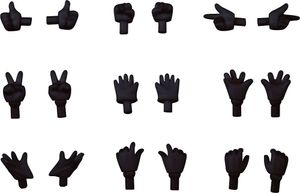 Original Character Parts for Nendoroid Doll Figures Hand Parts Set Gloves Ver. (Black)