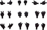 Original Character Parts for Nendoroid Doll Figures Hand Parts Set Gloves Ver. (Black) - thumbnail