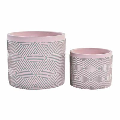 Plantenbakkenset DKD Home Decor Cement 2 Onderdelen 2 Stuks (17 x 17 x 15 cm)