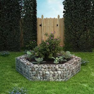 VidaXL Gabion plantenbak verhoogd zeshoekig 200x173x40 cm