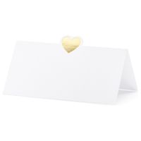 Naamkaartjes/plaatskaartjes Elegant - Bruiloft - wit/goud - 10x stuks - 10 x 5 cm Naamkaartjes/plaatskaartjes Elegant - Bruiloft - wit/goud - 10x stuks - 10 x 5 cm