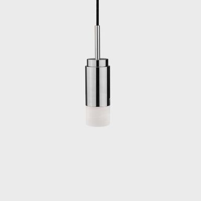 Anour Donya Onyx Cylinder Hanglamp - Witte kap - Gepolijst roestvrij staal Anour Donya Onyx Cylinder Hanglamp - Witte kap - Gepolijst roestvrij staal