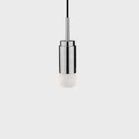 Anour Donya Onyx Cylinder Hanglamp - Witte kap - Gepolijst roestvrij staal