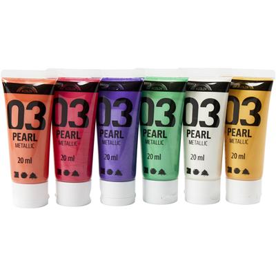 A-color Acrylverf metallic, metallic, extra kleuren, 6x20 ml/ 1 doos