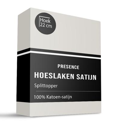 Splittopper Hoeslaken - Katoen Satijn - 160x200 cm - Keuze Uit Meerdere Kleuren - Presence - Dekbed-Discounter.nl