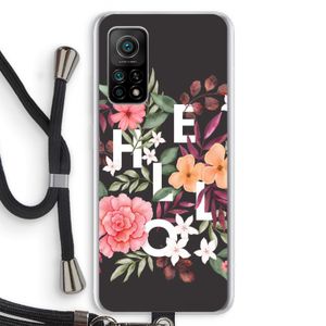 Hello in flowers: Xiaomi Mi 10T 5G Transparant Hoesje met koord