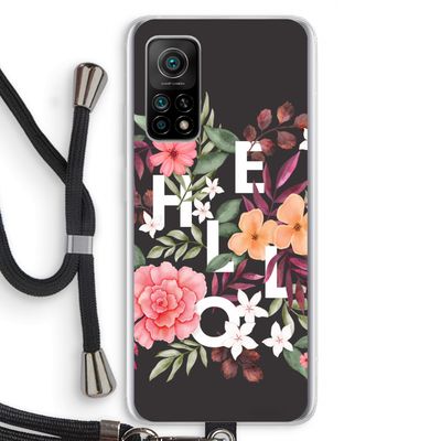 Hello in flowers: Xiaomi Mi 10T 5G Transparant Hoesje met koord