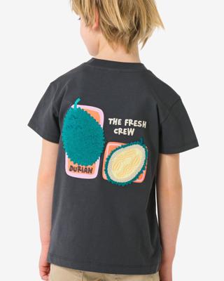 HEMA Kinder T-shirt fruit donkergrijs (donkergrijs)