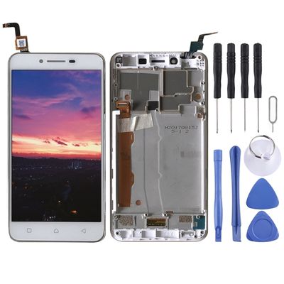 LCD-scherm en digitizer volledige assemblage met frame voor Lenovo Vibe K5 A6020A40 (Wit)