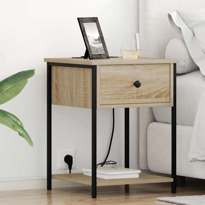 Bedside kasten 2 pcs Sonoma eiken 42 x 41 x 56 cm Bewerkt hout