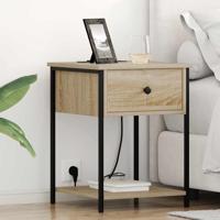 Bedside kasten 2 pcs Sonoma eiken 42 x 41 x 56 cm Bewerkt hout