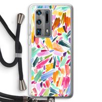 Watercolor Brushstrokes: Huawei P40 Pro Plus Transparant Hoesje met koord