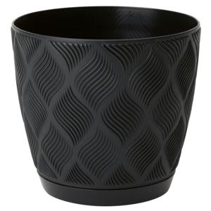 Form Plastic Plantenpot/bloempot New Age - kunststof - zwart - D17 x H15 cm