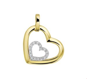 TFT Hanger Bicolor Goud Hart Zirkonia