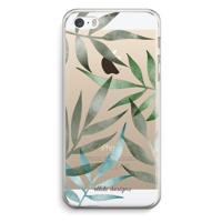 Tropical watercolor leaves: iPhone 5 / 5S / SE Transparant Hoesje - thumbnail