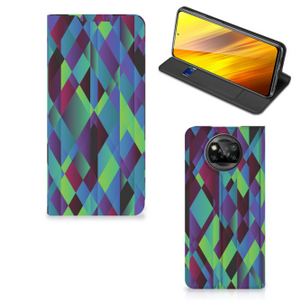 Xiaomi Poco X3 Pro | Poco X3 Stand Case Abstract Green Blue