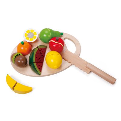 Classic World world houten snijfruit met snijplank, 17dlg.