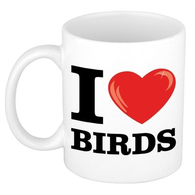 I Love Birds/ vogel beker 300 ml