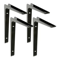 AMIG Plankdrager - 4x - planksteun - van aluminium - gelakt zwart - H200 x B150 mm