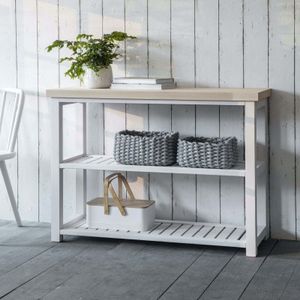 Sidetable Wit Hout "Chapman"
