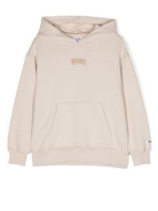 MSGM Kids hoodie en coton à logo imprimé - Tons neutres