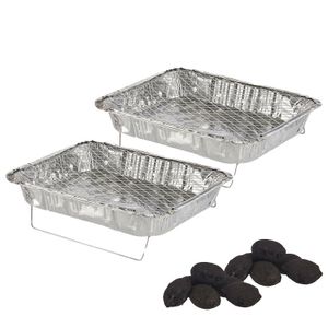 Eenmalig gebruik wegwerp BBQ/Barbeque grills - 2x - 42 x 30 x 5 cm