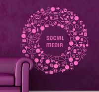 Social Media ronde kroon sticker - thumbnail