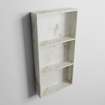 MONDIAZ EASY Nis 149,5x29,5cm in solid surface kleur Frappe. 2 vakken geschikt voor in- of opbouw