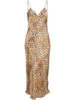 Gilda & Pearl Golden Hollywood leopard-print silk midi dress - Marron - thumbnail