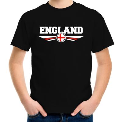 Engeland landen supporters t-shirt - zwart - kinderen - Fan kleding - EK / WK / Olympische spelen