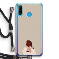 I drink wine: Huawei P30 Lite Transparant Hoesje met koord