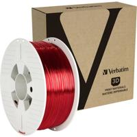 Verbatim 55054 55054 Filament PETG 1.75 mm 1 kg Rood (transparant) 1 stuk(s)