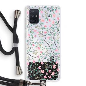 Sierlijke bloemen: Samsung Galaxy A71 Transparant Hoesje met koord