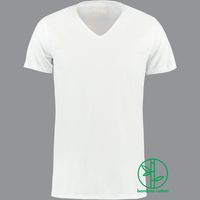 ShirtsofCotton Heren T-shirt Wit Bamboe Diepe V-hals 2-Pack - thumbnail
