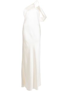 Michelle Mason robe longue à design asymétrique à une épaule - Blanc