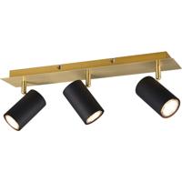 LED Plafondspot 3-Lichts Rond Zwart Goud Aluminium - GU10 Fitting