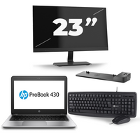 HP ProBook 430 G5 - Intel Core i3-8e Generatie - 13 inch - 8GB RAM - 240GB SSD - Windows 11 + 1x 23 inch Monitor