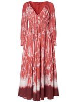 Altuzarra robe mi-longue Kathleen à imprimé tie dye - Rouge