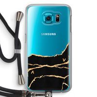Gouden marmer: Samsung Galaxy S6 Transparant Hoesje met koord
