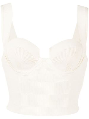 Altuzarra haut Nyneve crop en maille nervurée - Blanc