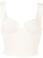 Altuzarra haut Nyneve crop en maille nervurée - Blanc