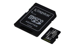 Kingston Canvas Select Plus microSD Card 256 GB geheugenkaart SDCS2/256GB, Class 10 UHS-I A1, Incl. Adapter