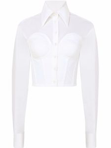 Dolce & Gabbana chemise à détail de corset - Blanc