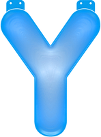 Opblaas letter Y blauw - thumbnail